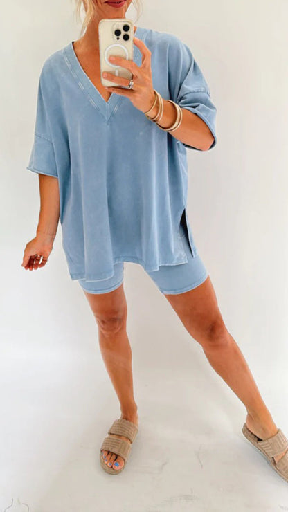 Ensemble d'été délavé pour femme