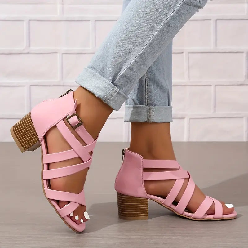 🔥 Promotion du dernier jour - 50 % de réduction - Sandales orthopédiques rétro à talons hauts pour femmes 