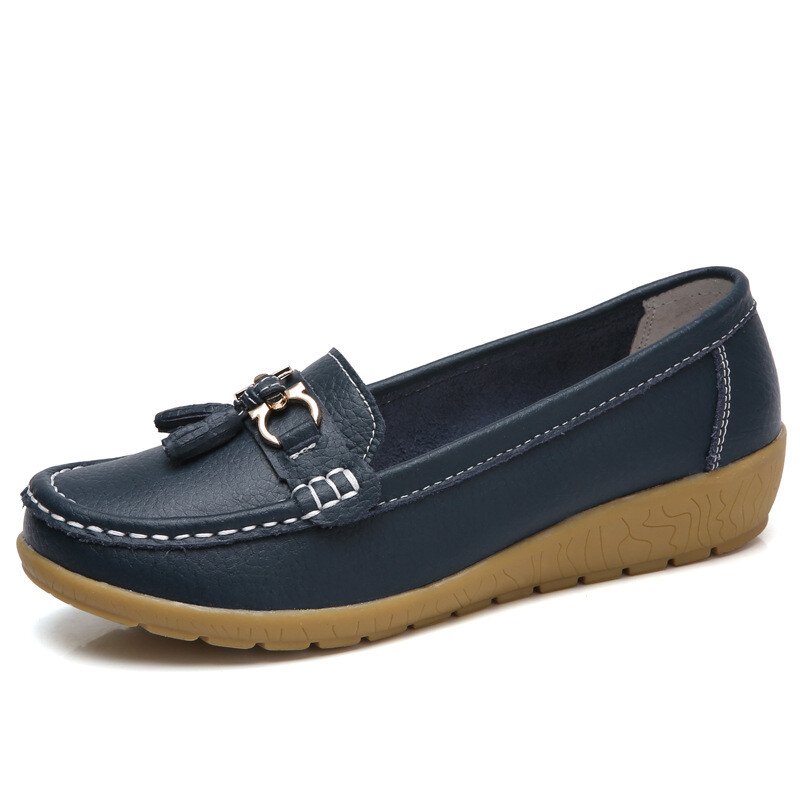Mocassins respirants en cuir pour femmes 