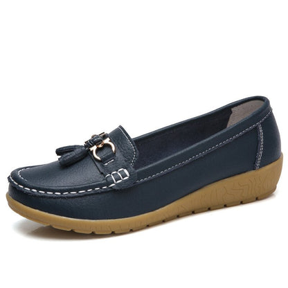 Mocassins respirants en cuir pour femmes 