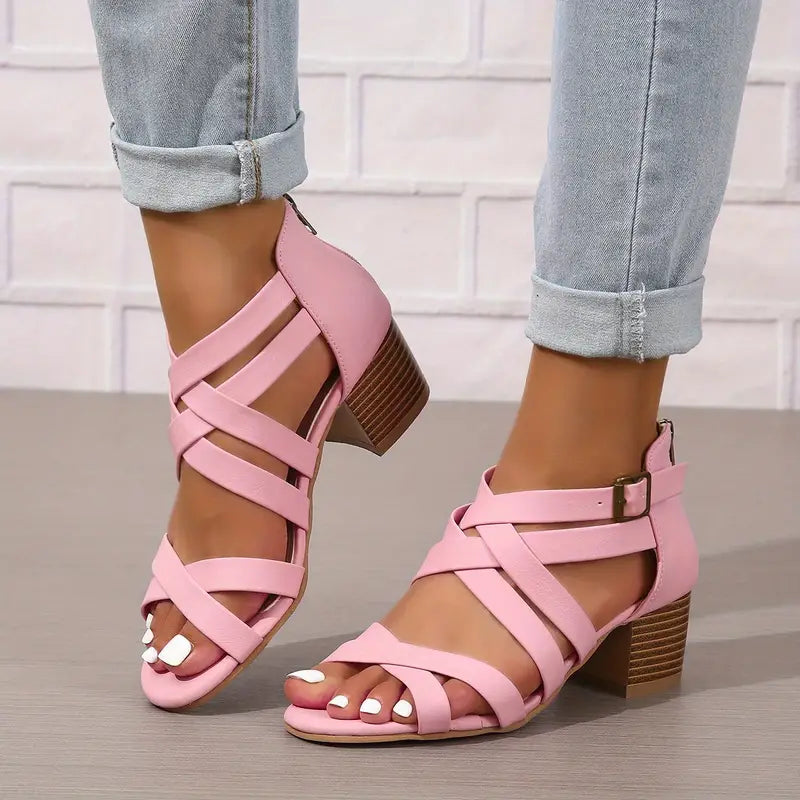 🔥 Promotion du dernier jour - 50 % de réduction - Sandales orthopédiques rétro à talons hauts pour femmes 