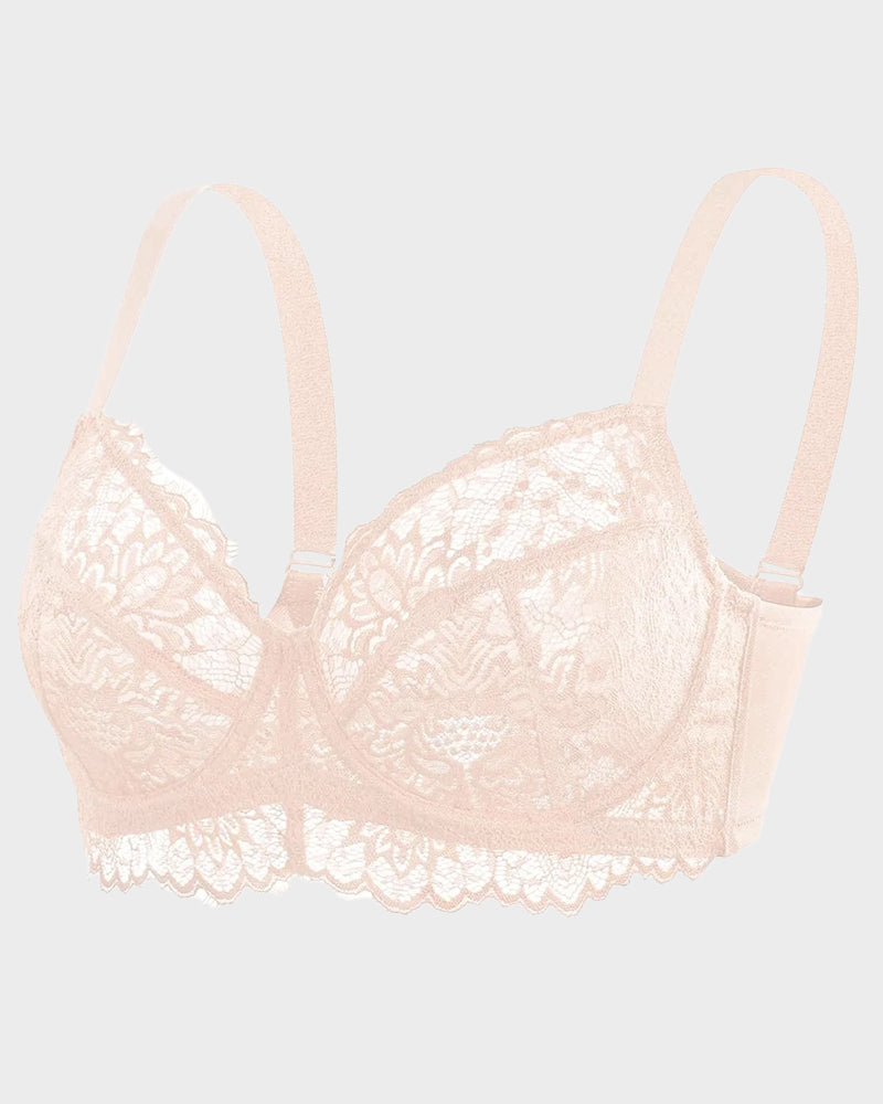Soutien-gorge push-up à armatures en dentelle sans doublure confortable