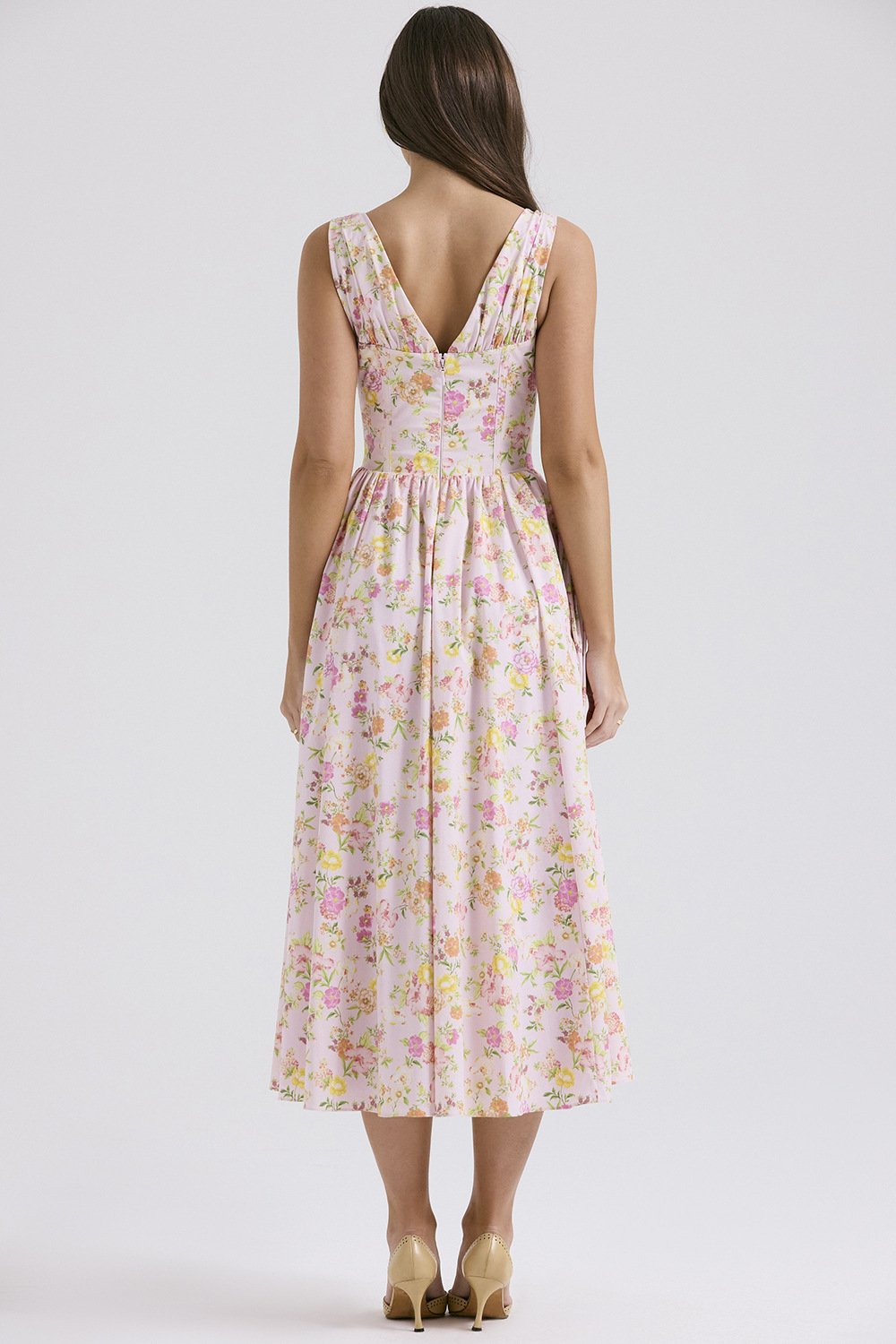 Stilvolles Swing-Kleid mit Blumenmuster und V-Ausschnitt🌺Kaufen Sie 2, kostenloser Versand