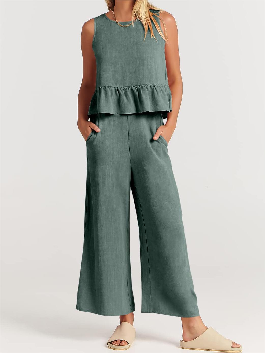 Lässiges 2-teiliges Damen-Outfit mit Taschen (2 kaufen, kostenloser Versand)