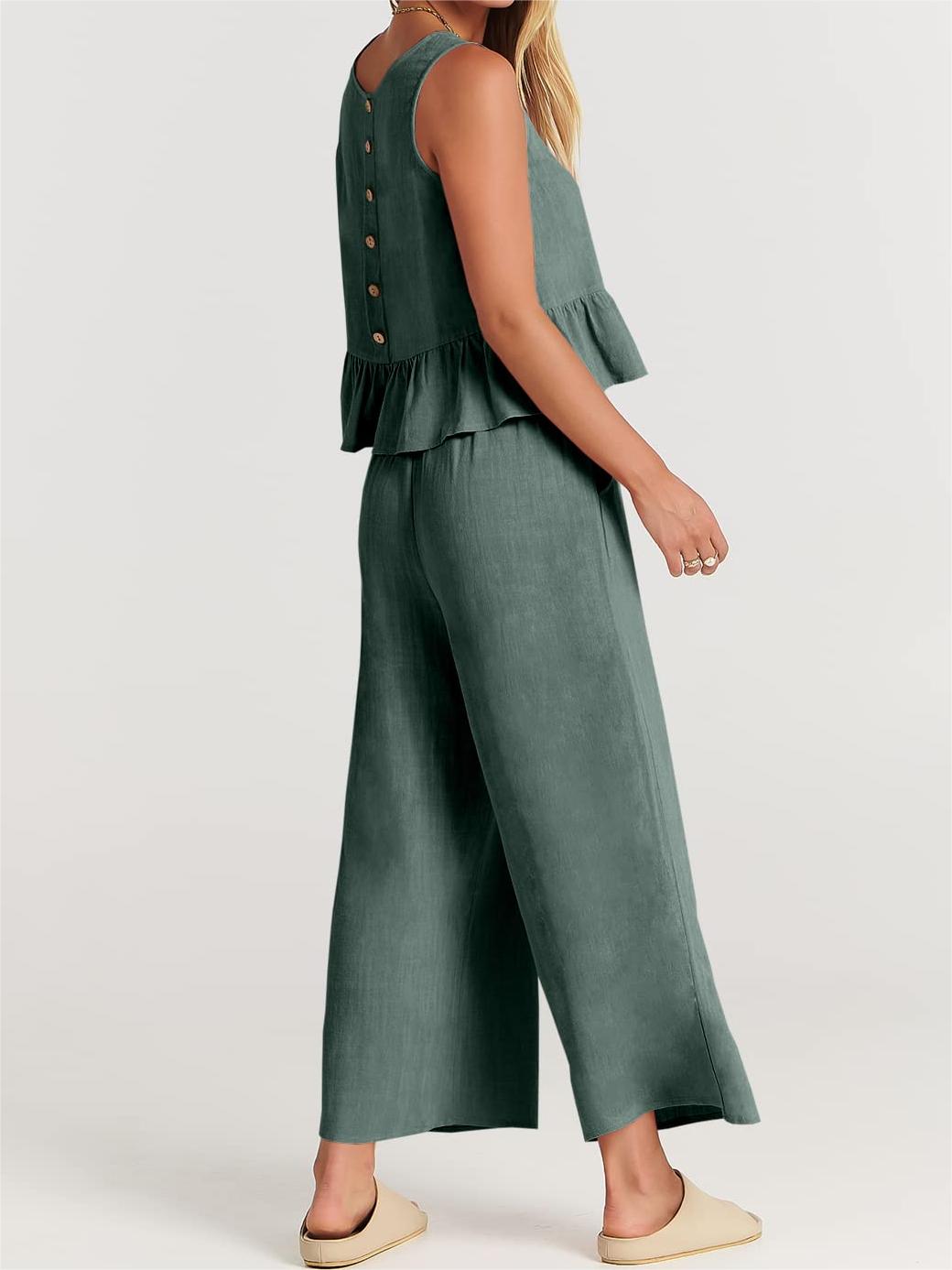Lässiges 2-teiliges Damen-Outfit mit Taschen (2 kaufen, kostenloser Versand)