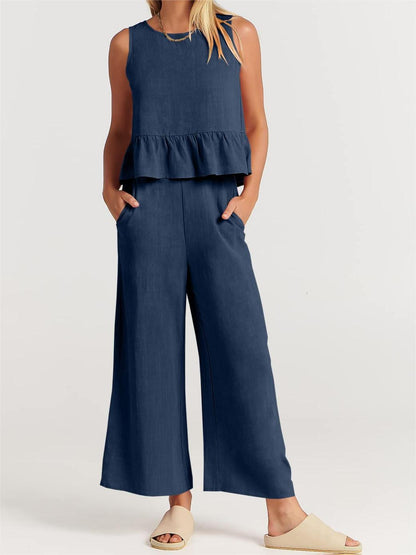 Lässiges 2-teiliges Damen-Outfit mit Taschen (2 kaufen, kostenloser Versand)