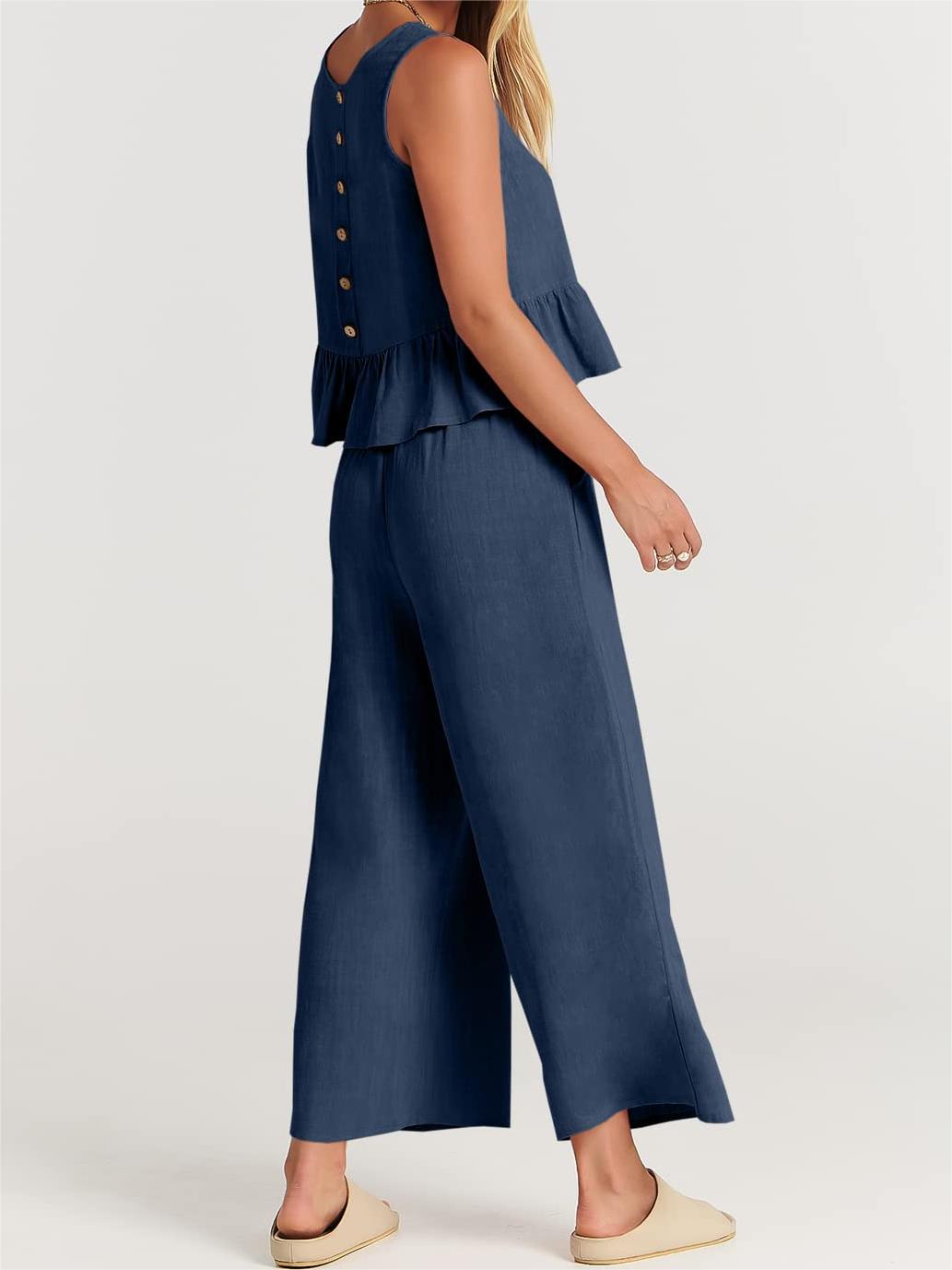 Lässiges 2-teiliges Damen-Outfit mit Taschen (2 kaufen, kostenloser Versand)