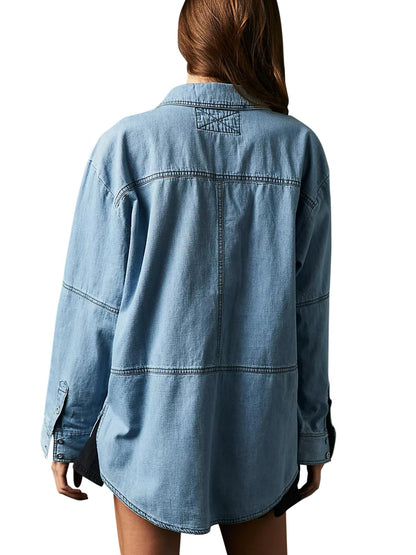 Pull en jean à col en V pour femme (2 pièces achetées, livraison gratuite) 