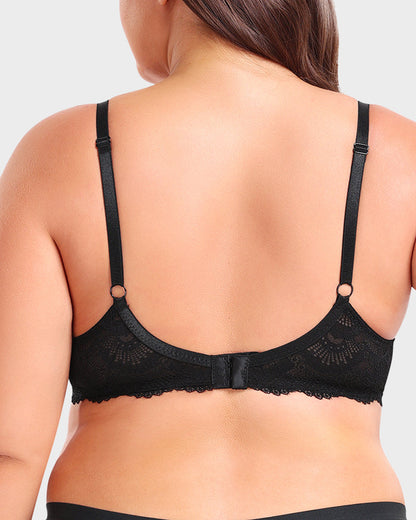 Ungepolsterter Push-Up-BH mit Riemchen aus Spitze 
