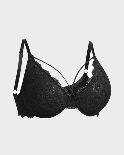 Ungepolsterter Push-Up-BH mit Riemchen aus Spitze 