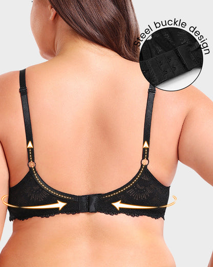 Ungepolsterter Push-Up-BH mit Riemchen aus Spitze 