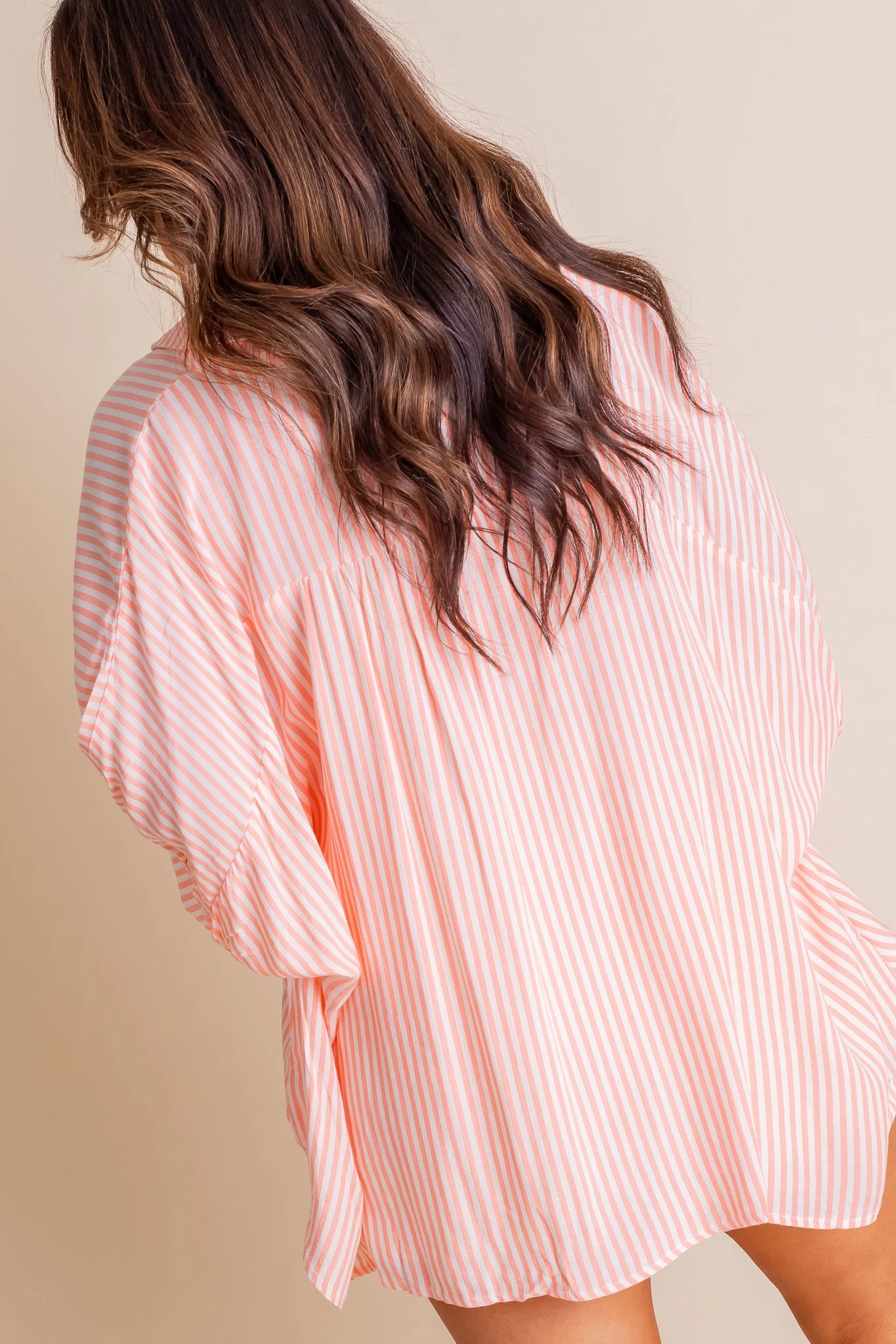 Chemise boutonnée surdimensionnée à rayures pour femme (2 achats, livraison gratuite)