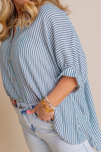 Chemise boutonnée surdimensionnée à rayures pour femme (2 achats, livraison gratuite)