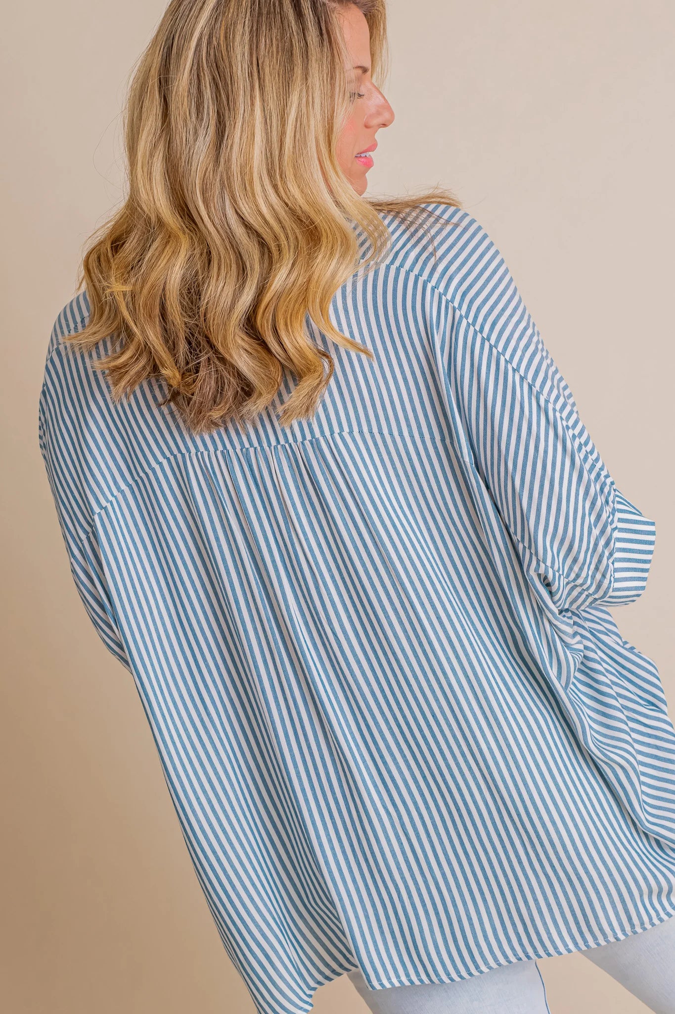 Chemise boutonnée surdimensionnée à rayures pour femme (2 achats, livraison gratuite)