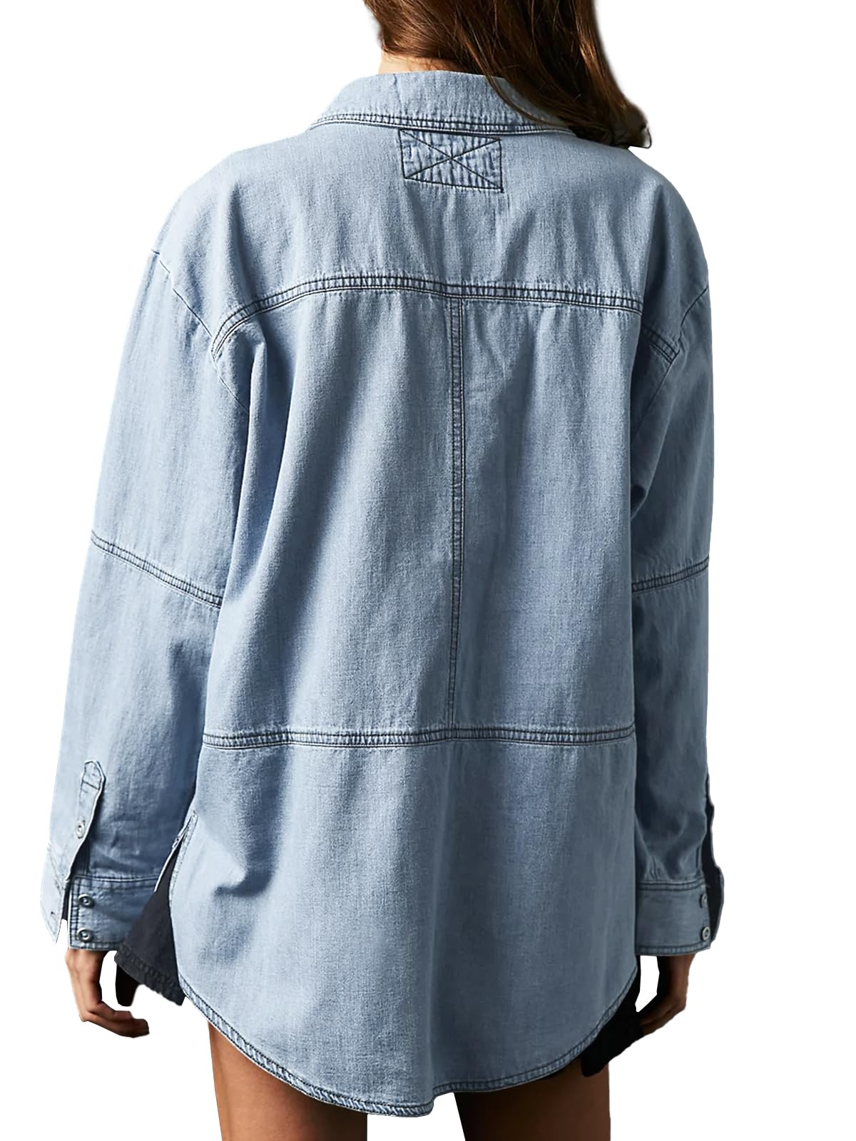 Pull en jean à col en V pour femme (2 pièces achetées, livraison gratuite) 