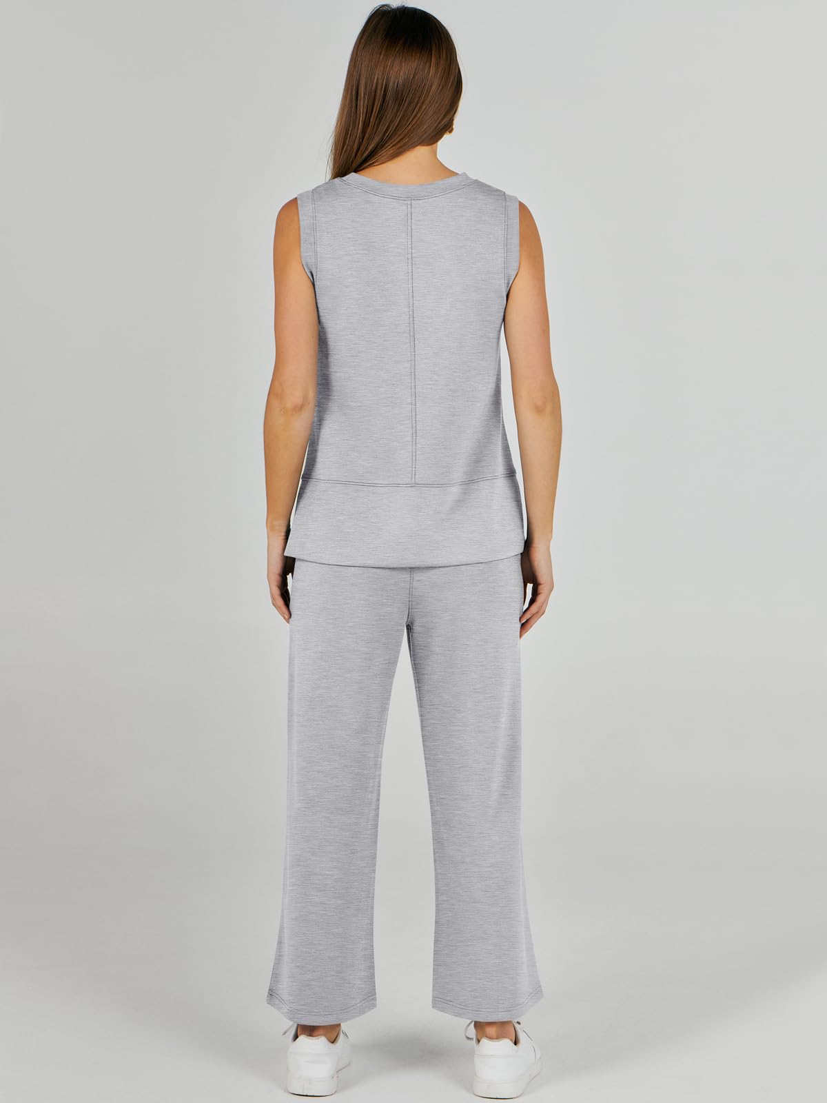 Ensemble de survêtement 2 pièces sans manches à jambes larges pour femme (2 pièces achetées, livraison gratuite)