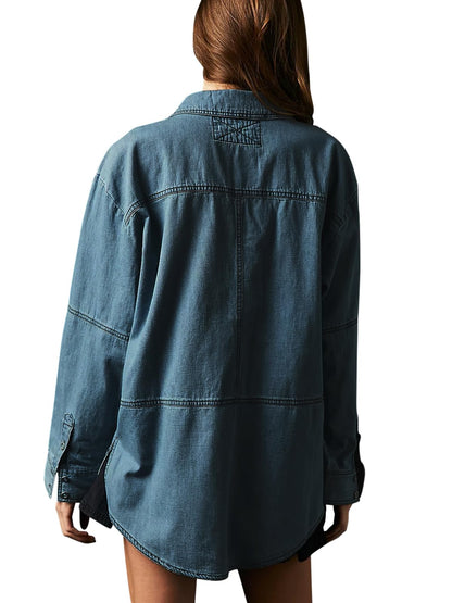 Pull en jean à col en V pour femme (2 pièces achetées, livraison gratuite) 