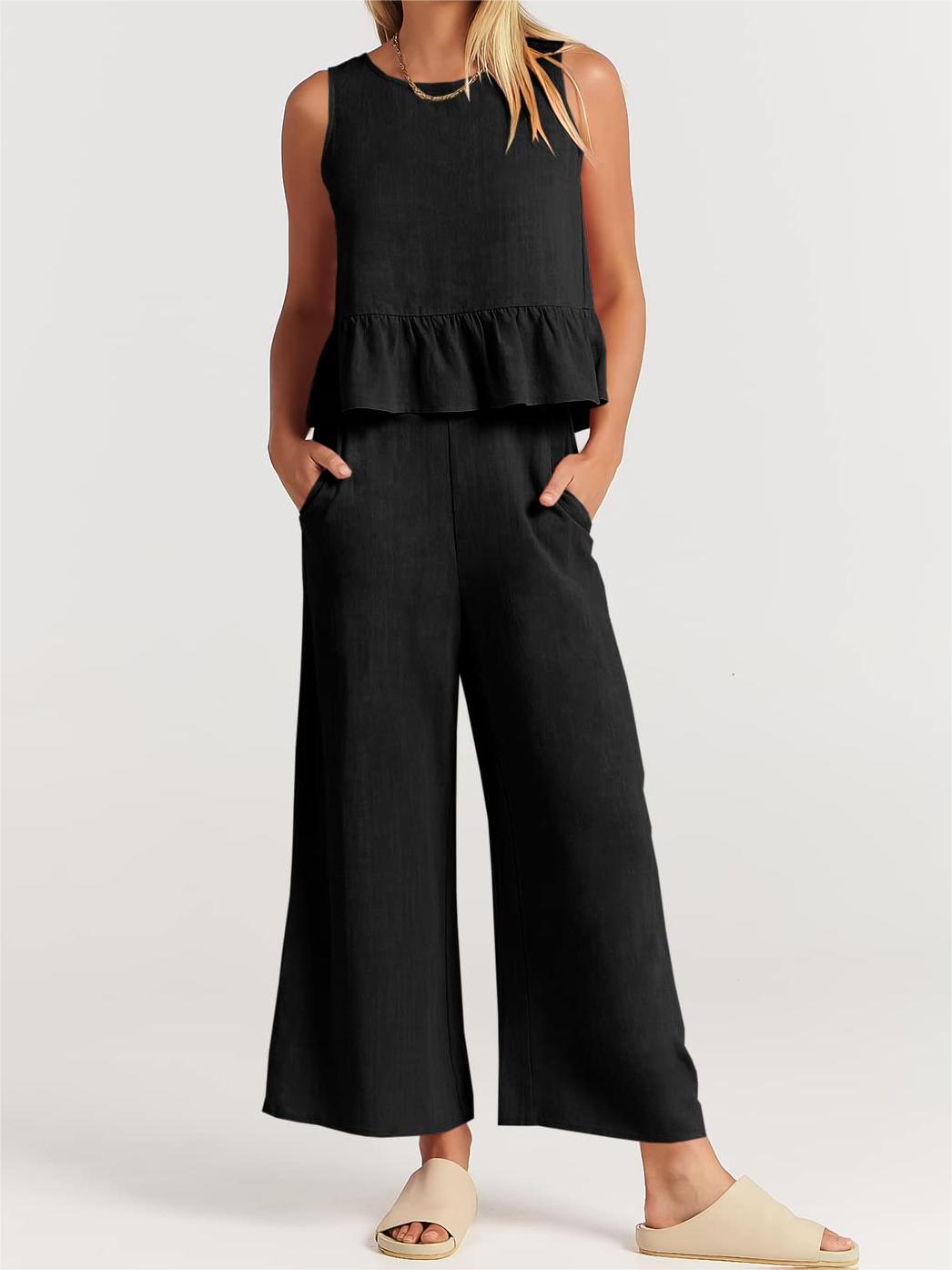 Lässiges 2-teiliges Damen-Outfit mit Taschen (2 kaufen, kostenloser Versand)
