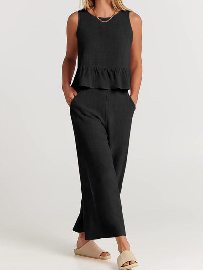 Lässiges 2-teiliges Damen-Outfit mit Taschen (2 kaufen, kostenloser Versand)