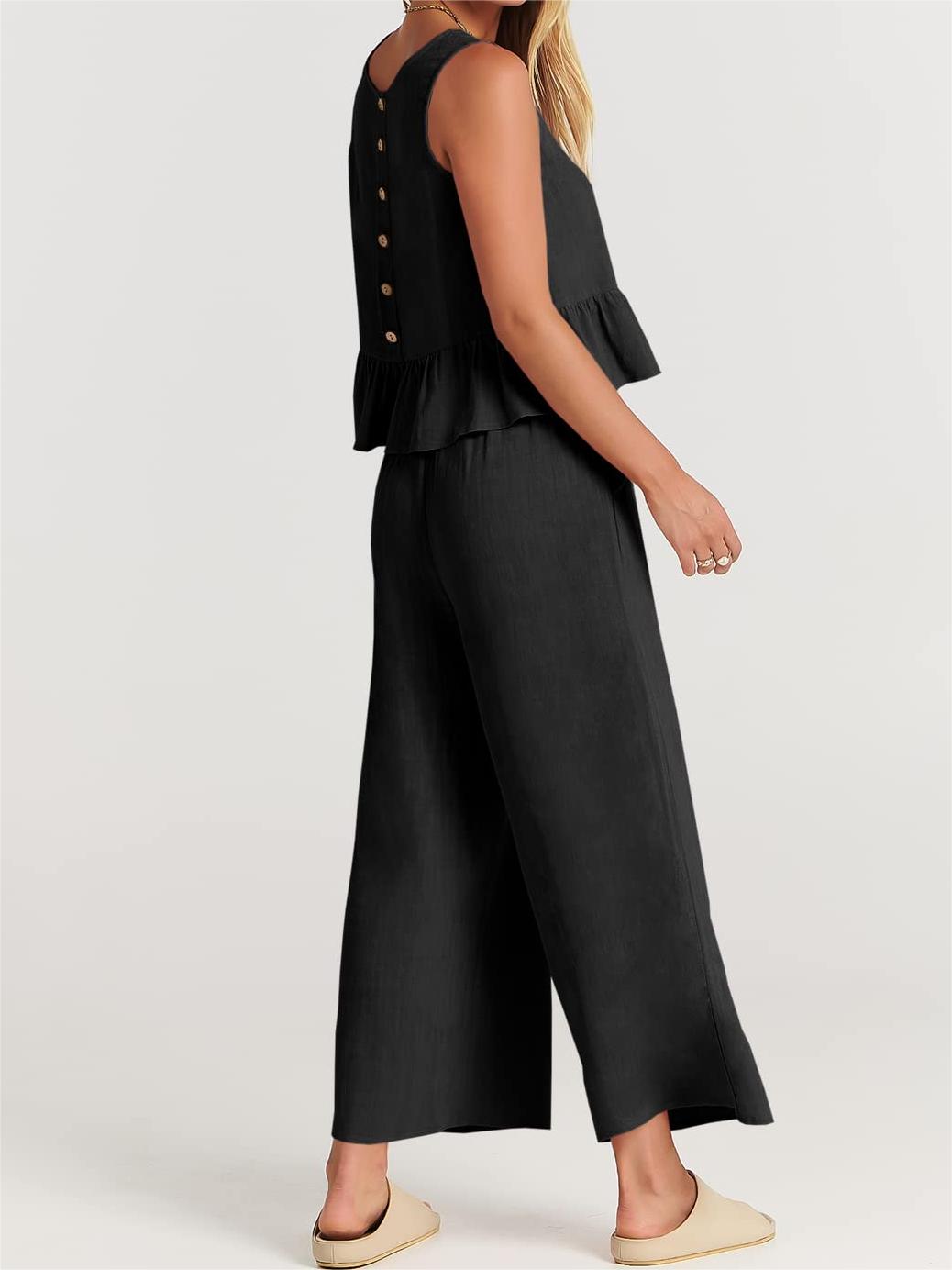 Lässiges 2-teiliges Damen-Outfit mit Taschen (2 kaufen, kostenloser Versand)