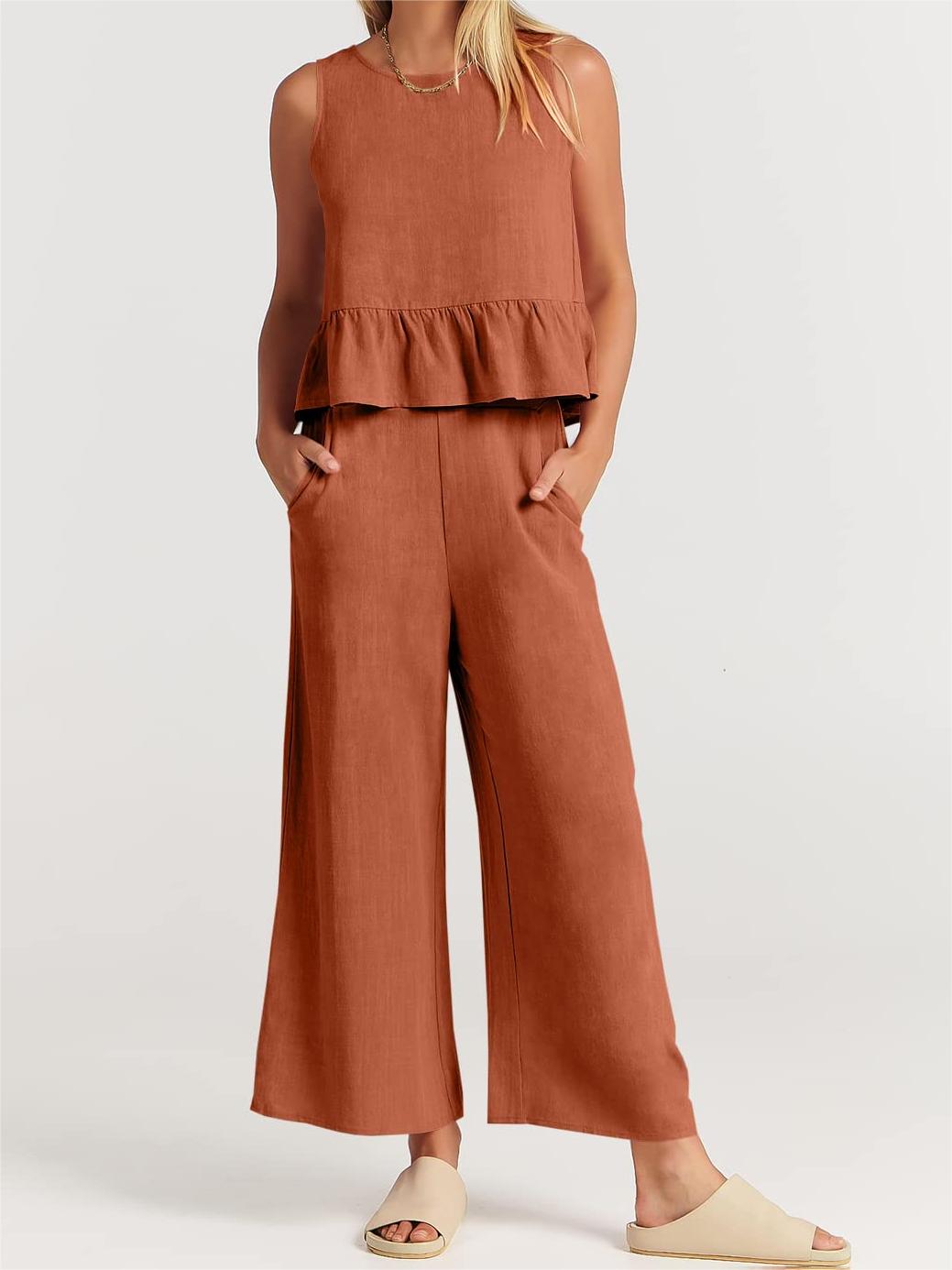 Lässiges 2-teiliges Damen-Outfit mit Taschen (2 kaufen, kostenloser Versand)