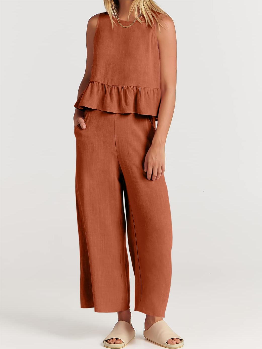 Lässiges 2-teiliges Damen-Outfit mit Taschen (2 kaufen, kostenloser Versand)