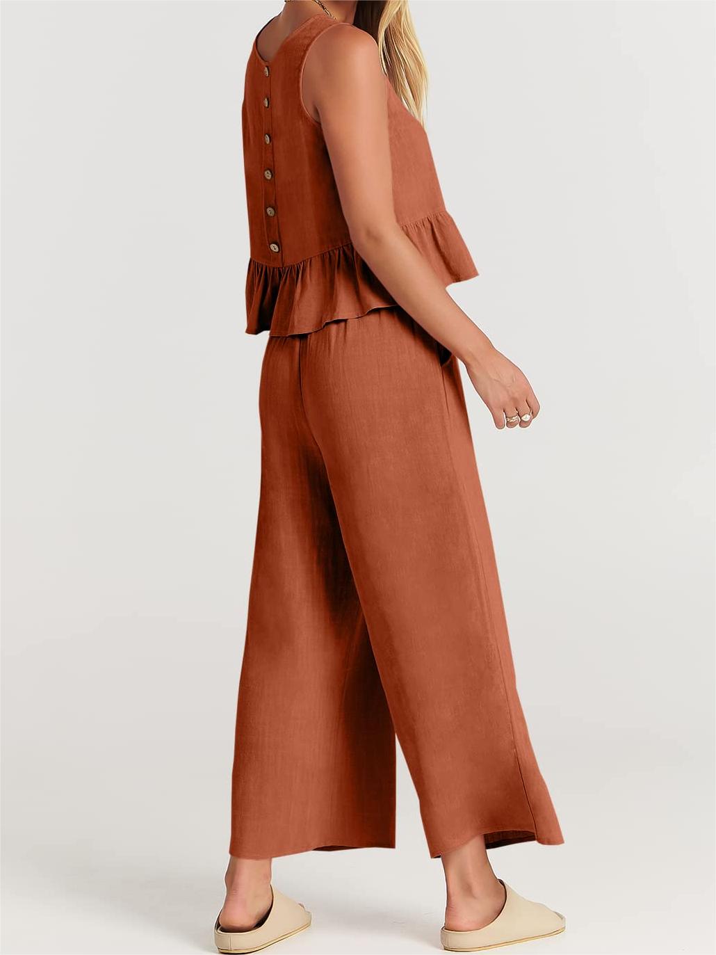 Lässiges 2-teiliges Damen-Outfit mit Taschen (2 kaufen, kostenloser Versand)