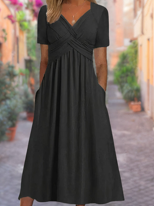 Robe confortable à col en V