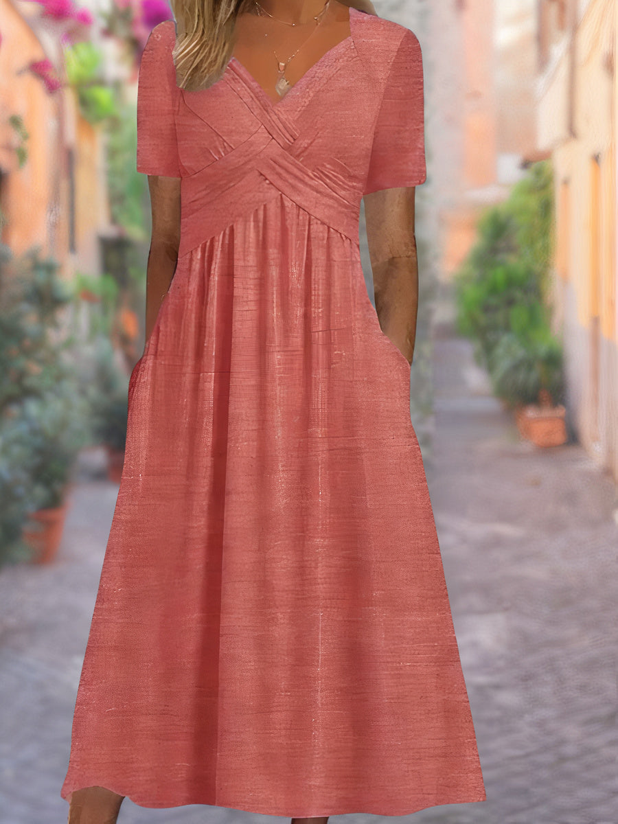 Robe confortable à col en V