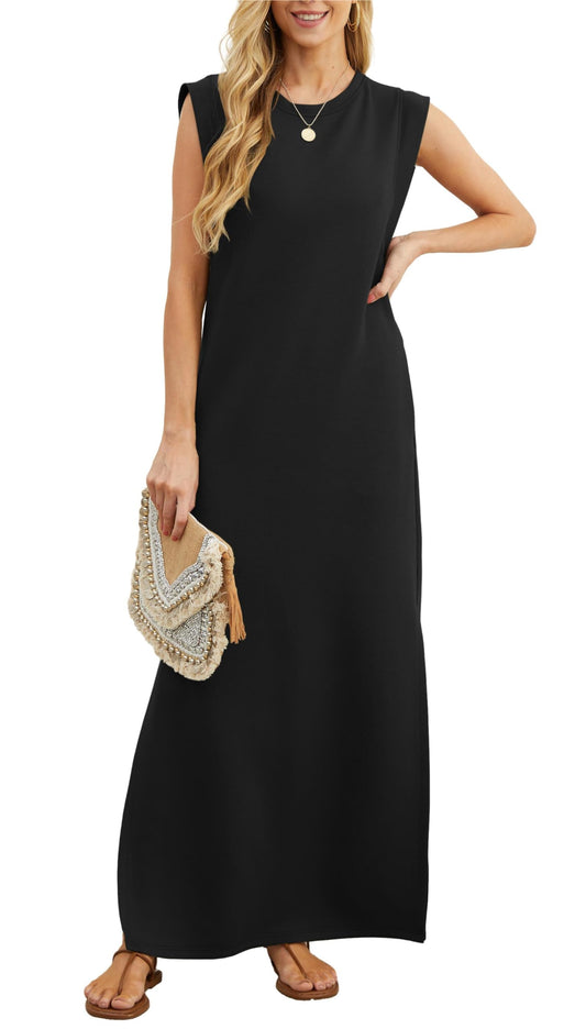 Lässiges, lockeres, faltenfreies Maxikleid für Damen (2 Stück kaufen, kostenloser Versand)