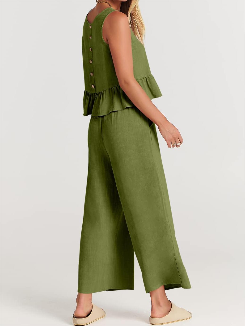 Lässiges 2-teiliges Damen-Outfit mit Taschen (2 kaufen, kostenloser Versand)