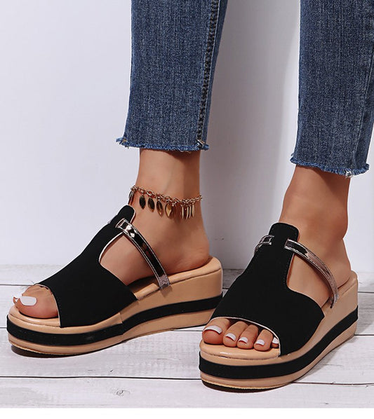 🔥 Promotion du dernier jour - 50 % de réduction - Sandales orthopédiques compensées en cuir pour femmes 