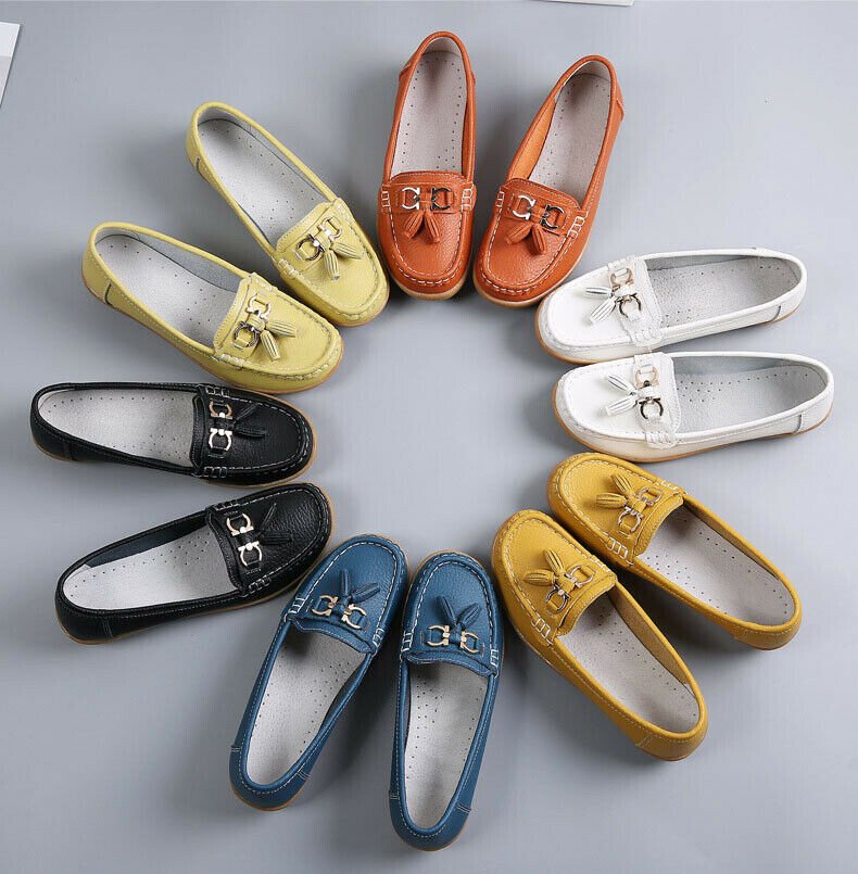 Mocassins respirants en cuir pour femmes 