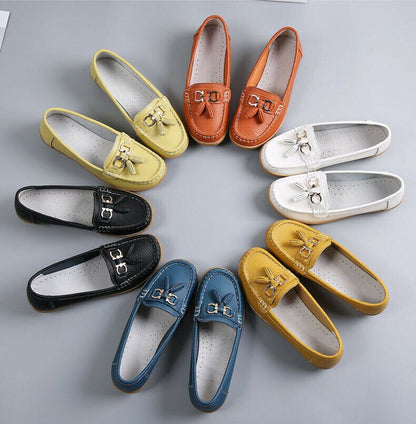 Mocassins respirants en cuir pour femmes 