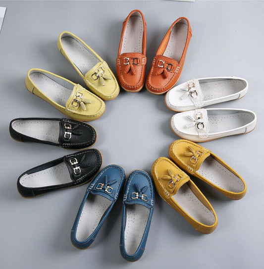 Mocassins respirants en cuir pour femmes 
