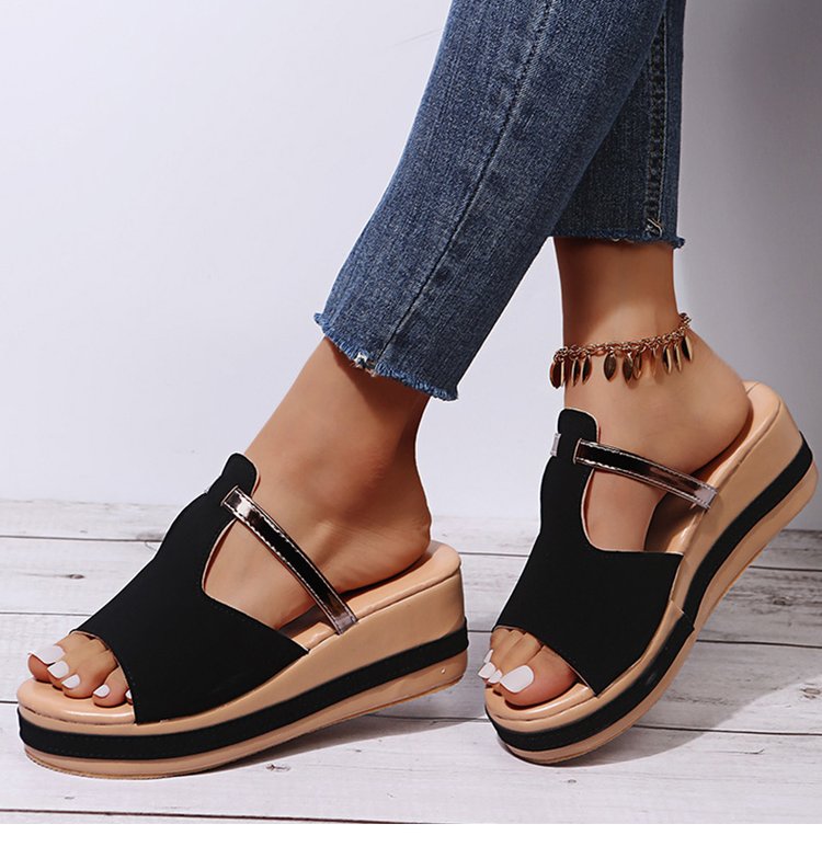 🔥 Promotion du dernier jour - 50 % de réduction - Sandales orthopédiques compensées en cuir pour femmes 