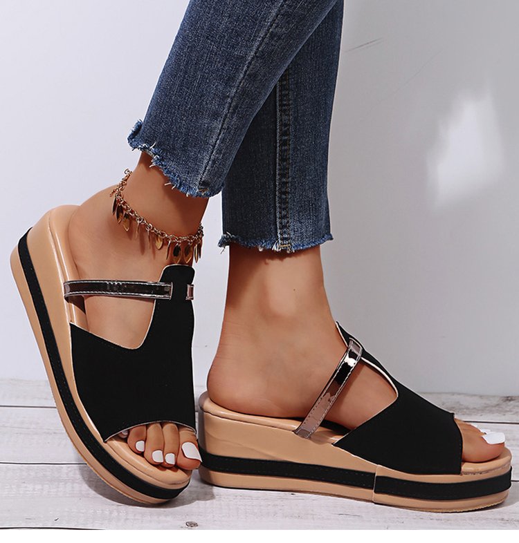🔥 Promotion du dernier jour - 50 % de réduction - Sandales orthopédiques compensées en cuir pour femmes 