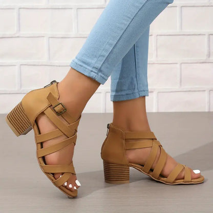 🔥 Promotion du dernier jour - 50 % de réduction - Sandales orthopédiques rétro à talons hauts pour femmes 