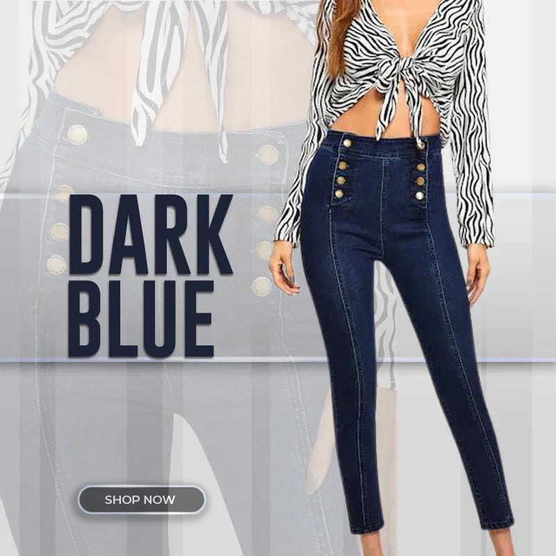 💥Jean skinny taille haute croisé