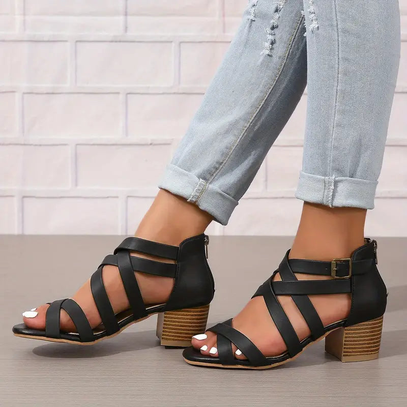 🔥 Promotion du dernier jour - 50 % de réduction - Sandales orthopédiques rétro à talons hauts pour femmes 