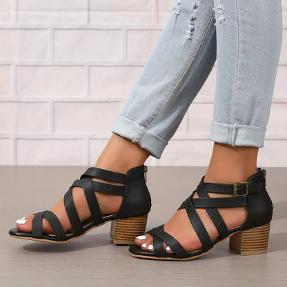 🔥 Promotion du dernier jour - 50 % de réduction - Sandales orthopédiques rétro à talons hauts pour femmes 