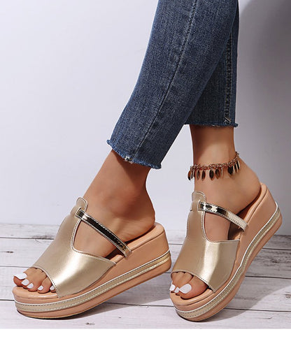 🔥 Promotion du dernier jour - 50 % de réduction - Sandales orthopédiques compensées en cuir pour femmes 