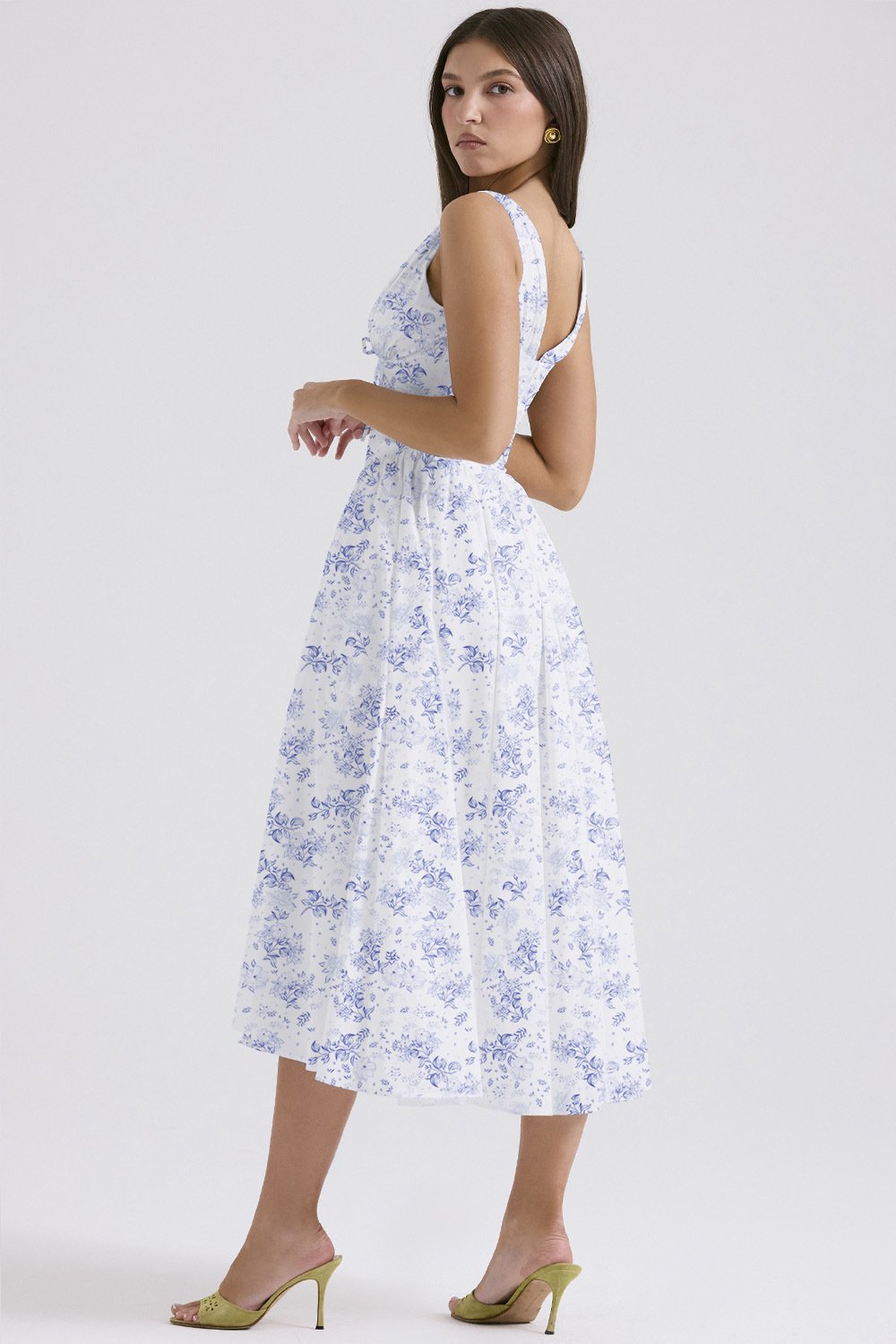 Stilvolles Swing-Kleid mit Blumenmuster und V-Ausschnitt🌺Kaufen Sie 2, kostenloser Versand