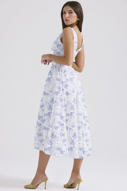 Stilvolles Swing-Kleid mit Blumenmuster und V-Ausschnitt🌺Kaufen Sie 2, kostenloser Versand