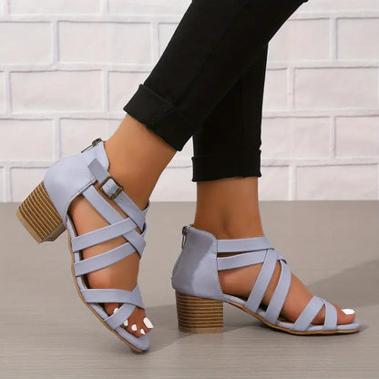 🔥 Promotion du dernier jour - 50 % de réduction - Sandales orthopédiques rétro à talons hauts pour femmes 