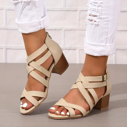 🔥 Promotion du dernier jour - 50 % de réduction - Sandales orthopédiques rétro à talons hauts pour femmes 