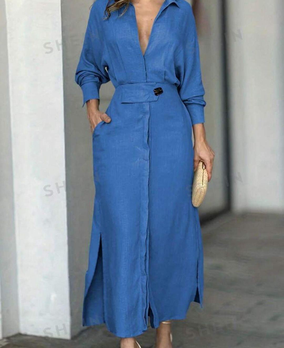 Solid color maxi dress
