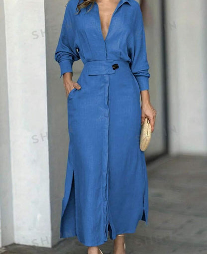 Solid color maxi dress
