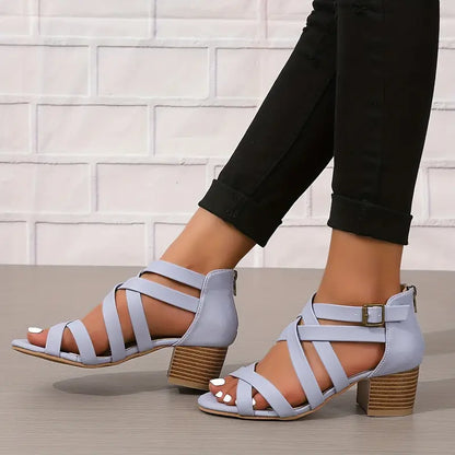 🔥 Promotion du dernier jour - 50 % de réduction - Sandales orthopédiques rétro à talons hauts pour femmes 