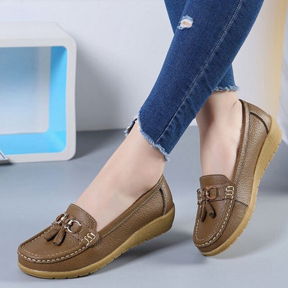Mocassins respirants en cuir pour femmes 